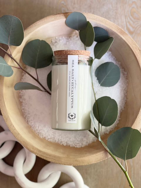 Sea Salt + Eucalyptus Apothecary Candle : ocean garden fresh
