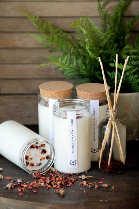 Rose Sandalwood Apothecary Candle | summer garden tea