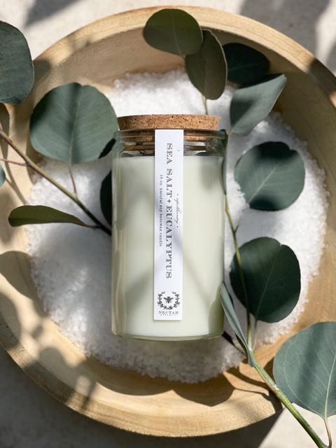 Sea Salt + Eucalyptus Apothecary Candle : ocean garden fresh