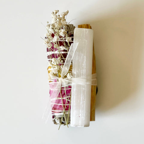 Healing Floral Sage Smudge Bundle | purification ritual 