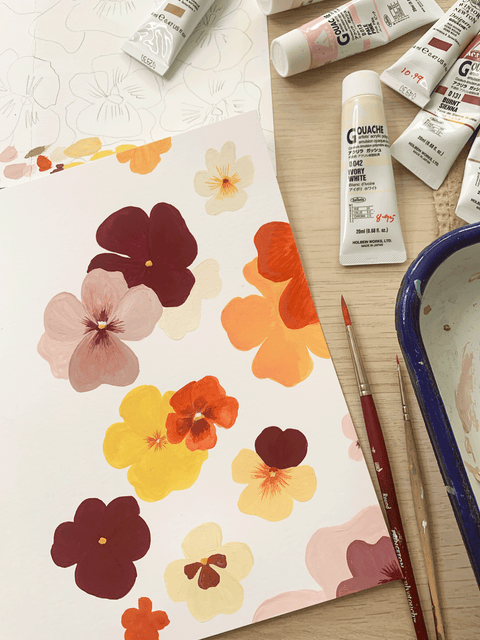 Pansies Greeting Card - Hand-Painted Floral Notecard
