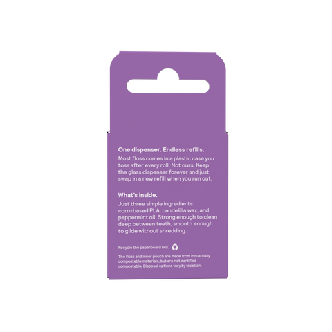 Vegan Dental Floss Refill System | Plastic-Free Jar | Mint