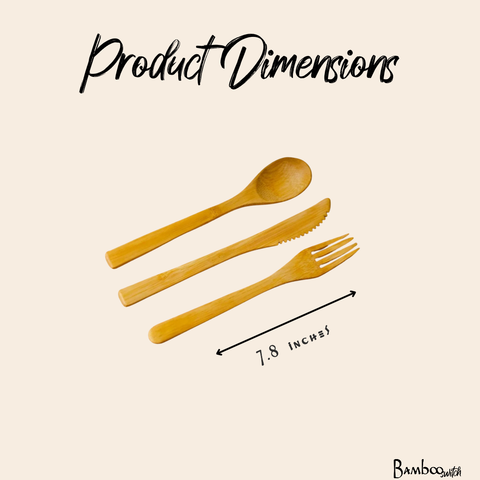 Individual Bamboo Utensil | Spoon, Knife, Fork