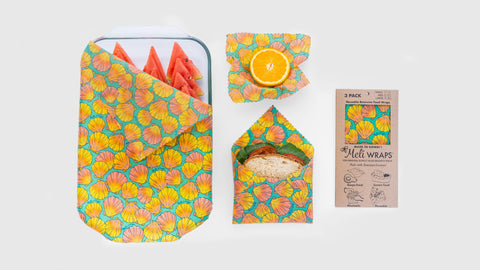 Assorted Collection Beeswax Wraps- Meli Wraps 3 Pack Case