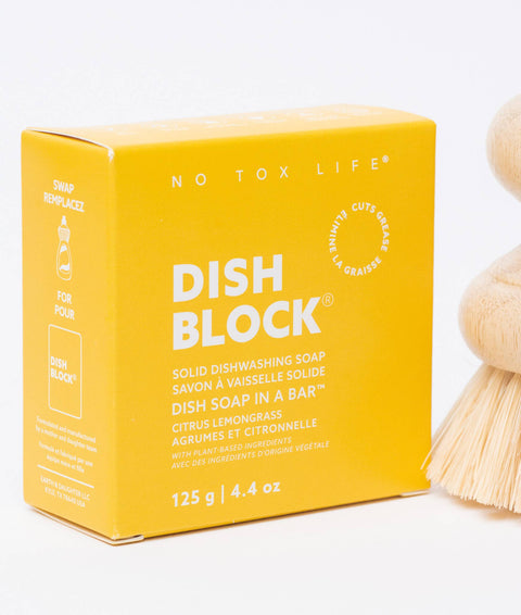 DISH BLOCK® solid dish soap bar - Citrus Lemongrass - No Tox Life