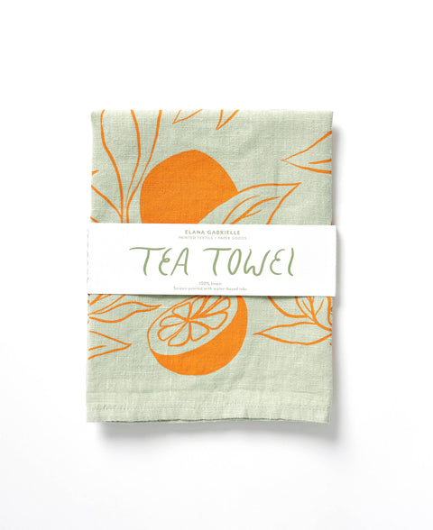 Clementine Linen Tea Towel - Unique Kitchen Gift