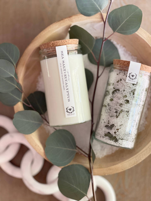 Sea Salt + Eucalyptus Apothecary Candle : ocean garden fresh