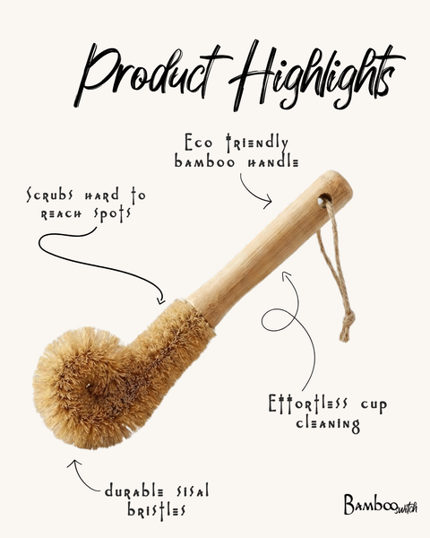 Bamboo Drinkware Cleaning Brush | Scrubber Bestseller
