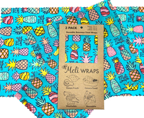 Assorted Collection Beeswax Wraps- Meli Wraps 3 Pack Case