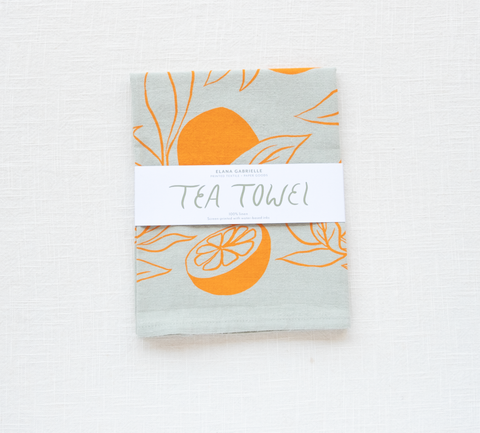 Clementine Linen Tea Towel - Unique Kitchen Gift