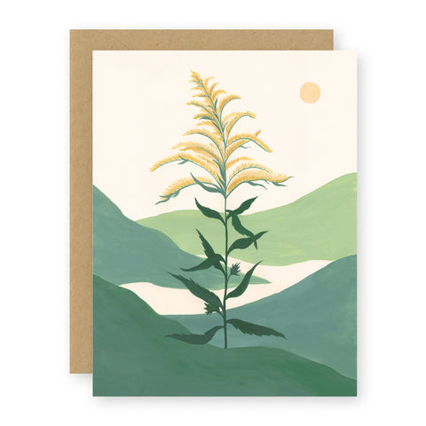 Goldenrod Greeting Card - Hand-painted Botanical Design