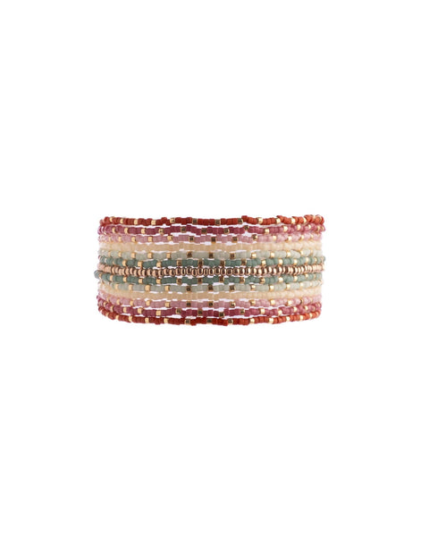 Beaded Handwoven Chudi Multistrand Bracelet (Blue)