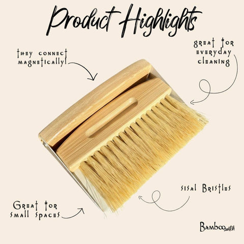 Bamboo Dust Pan & Bamboo Brush | Cleaning Bestseller