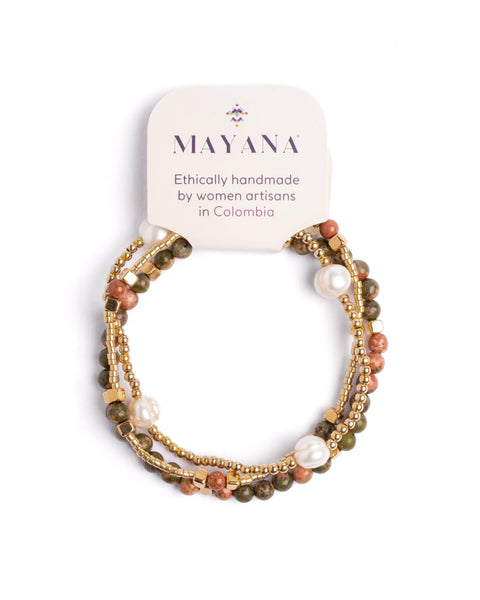 Set/3 Gem and Pearl Miyuki Stretch Bracelets (Lapis Lazuli)